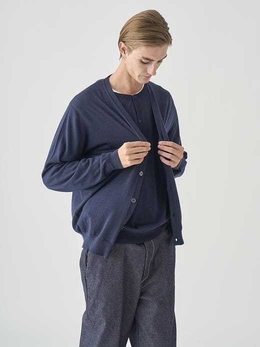 Ｖネック長袖ニットカーディガン | HALIN | 30G MODERN FIT 詳細画像 MIDNIGHT 6