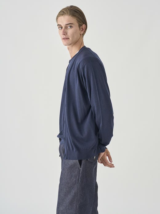 Ｖネック長袖ニットカーディガン | HALIN | 30G MODERN FIT 詳細画像 MIDNIGHT 8