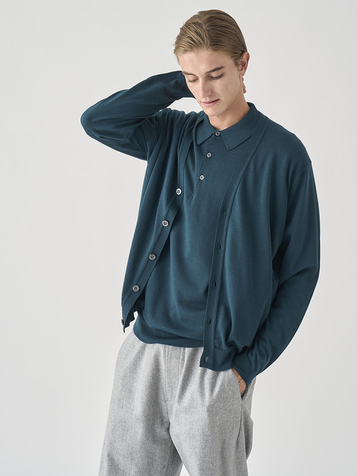 Ｖネック長袖ニットカーディガン | HALIN | 30G MODERN FIT 詳細画像 RICHARDSON GREEN 3