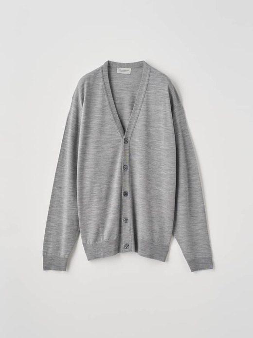 Ｖネック長袖ニットカーディガン | HALIN | 30G MODERN FIT 詳細画像 SILVER 1