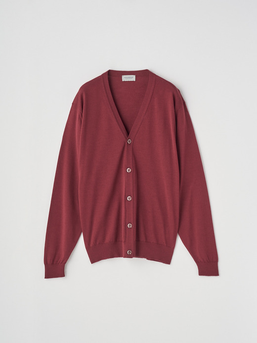 Ｖネック長袖ニットカーディガン | HALIN | 30G MODERN FIT 詳細画像 WOOLF RED 2