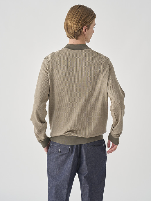 ジャガード柄 長袖ニットポロシャツ | HERBIE | 30G EASY FIT 詳細画像 NO1(HERBIE) 5