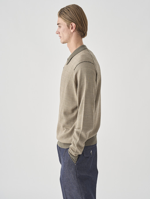 ジャガード柄 長袖ニットポロシャツ | HERBIE | 30G EASY FIT 詳細画像 NO1(HERBIE) 8