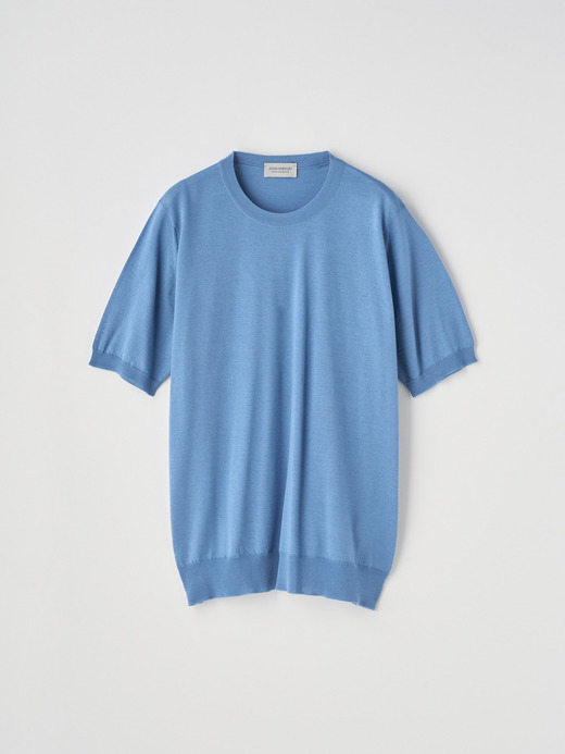 [Anglo Indian Gauze] クルーネックニットＴシャツ | HILCOTE | 30G EASY FIT 詳細画像 AZUL 1