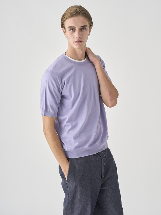 [Anglo Indian Gauze] クルーネックニットＴシャツ | HILCOTE | 30G EASY FIT 詳細画像 LILA 3