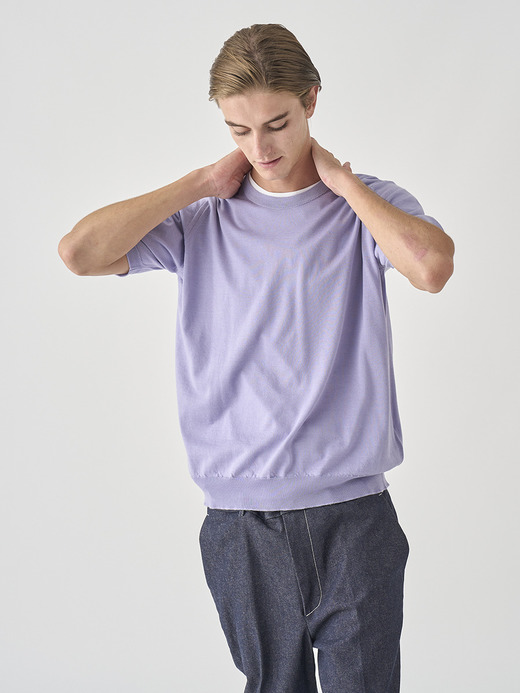 [Anglo Indian Gauze] クルーネックニットＴシャツ | HILCOTE | 30G EASY FIT 詳細画像 LILA 6