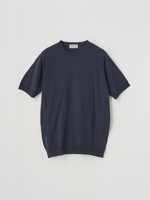 [Anglo Indian Gauze] クルーネックニットＴシャツ | HILCOTE | 30G EASY FIT 詳細画像 NAVY 1