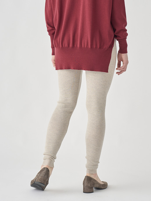 フルレングス リブニットレギンス | ISLE | 30G 詳細画像 GREY FLEECE 5