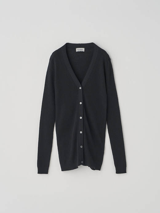 Vネック リブ長袖ニットカーディガン | JEUNE | 30G 詳細画像 BLACK 2