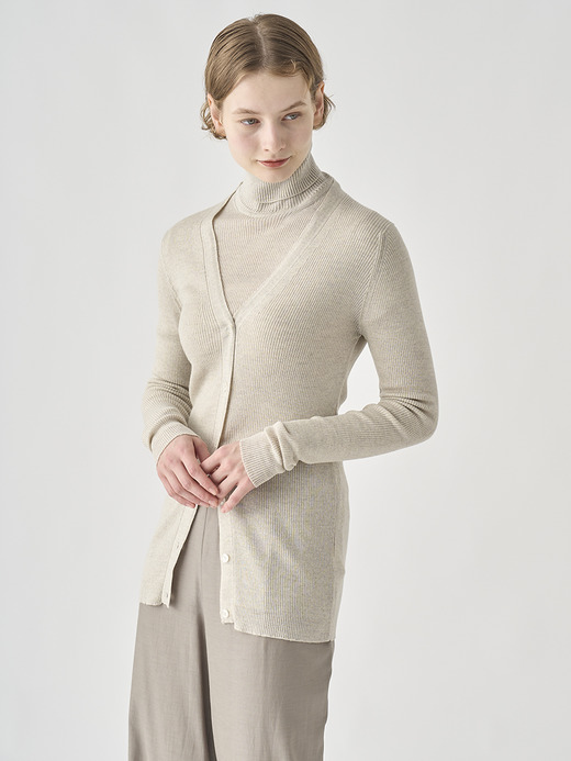 Vネック リブ長袖ニットカーディガン | JEUNE | 30G 詳細画像 GREY FLEECE 10