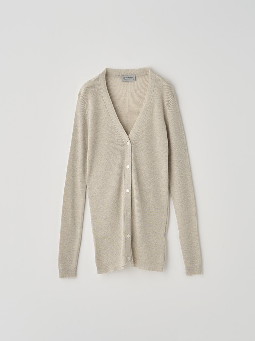 Vネック リブ長袖ニットカーディガン | JEUNE | 30G 詳細画像 GREY FLEECE 2