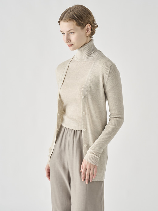 Vネック リブ長袖ニットカーディガン | JEUNE | 30G 詳細画像 GREY FLEECE 7