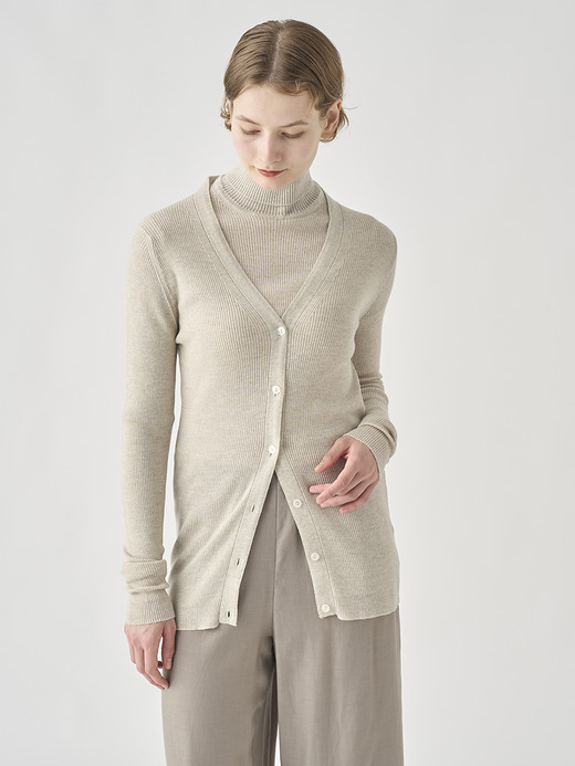 Vネック リブ長袖ニットカーディガン | JEUNE | 30G 詳細画像 GREY FLEECE 9