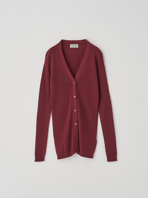 Vネック リブ長袖ニットカーディガン | JEUNE | 30G 詳細画像 WOOLF RED 2
