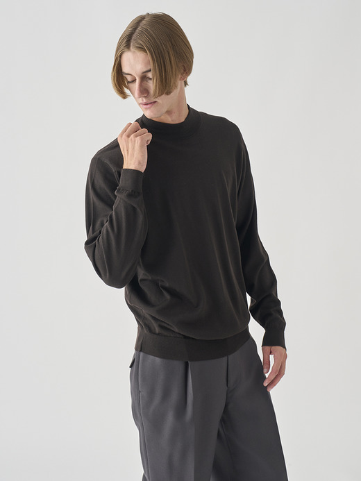 モックネック長袖ニットプルオーバー | KILDAY | 30G MODERN FIT 詳細画像 FAULKNER BROWN 7