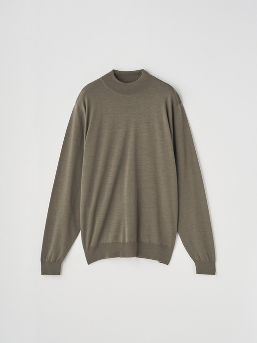 モックネック長袖ニットプルオーバー | KILDAY | 30G MODERN FIT 詳細画像 MANSFIELD GREEN 1