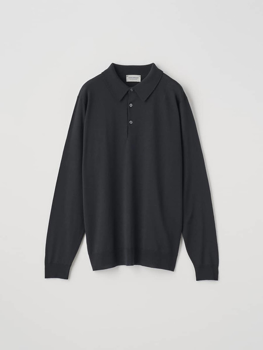 長袖ニットポロシャツ | KNOLL | 30G MODERN FIT 詳細画像 BLACK 1