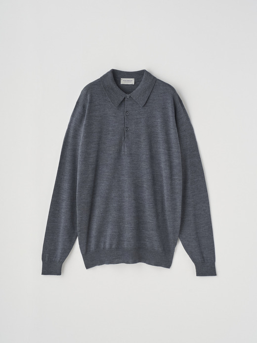 長袖ニットポロシャツ | KNOLL | 30G MODERN FIT 詳細画像 CHARCOAL 1