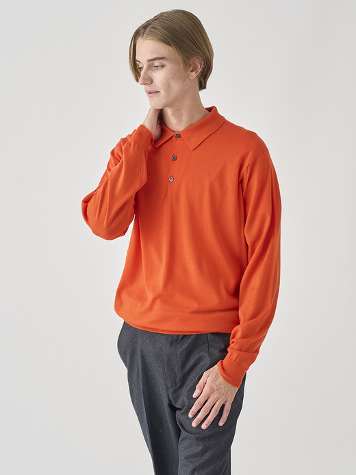 長袖ニットポロシャツ | KNOLL | 30G MODERN FIT 詳細画像 HARDWICK ORANGE 3