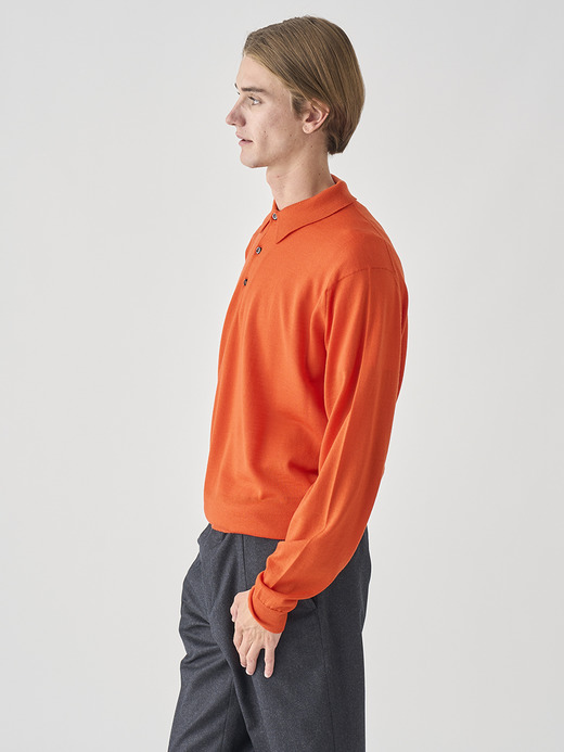 長袖ニットポロシャツ | KNOLL | 30G MODERN FIT 詳細画像 HARDWICK ORANGE 4
