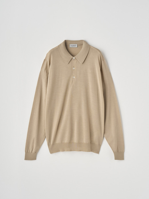 長袖ニットポロシャツ | KNOLL | 30G MODERN FIT 詳細画像 KAFKA BEIGE 1