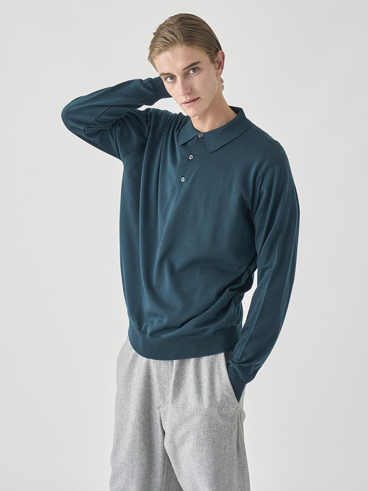 長袖ニットポロシャツ | KNOLL | 30G MODERN FIT 詳細画像 RICHARDSON GREEN 3