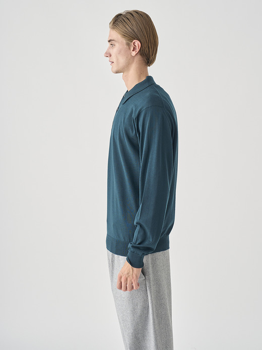 長袖ニットポロシャツ | KNOLL | 30G MODERN FIT 詳細画像 RICHARDSON GREEN 4