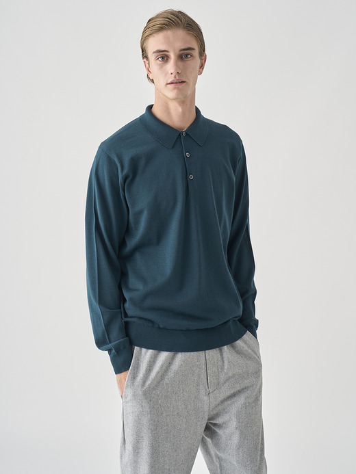長袖ニットポロシャツ | KNOLL | 30G MODERN FIT 詳細画像 RICHARDSON GREEN 7