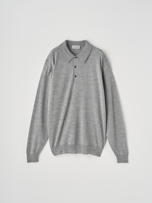 長袖ニットポロシャツ | KNOLL | 30G MODERN FIT 詳細画像 SILVER 1