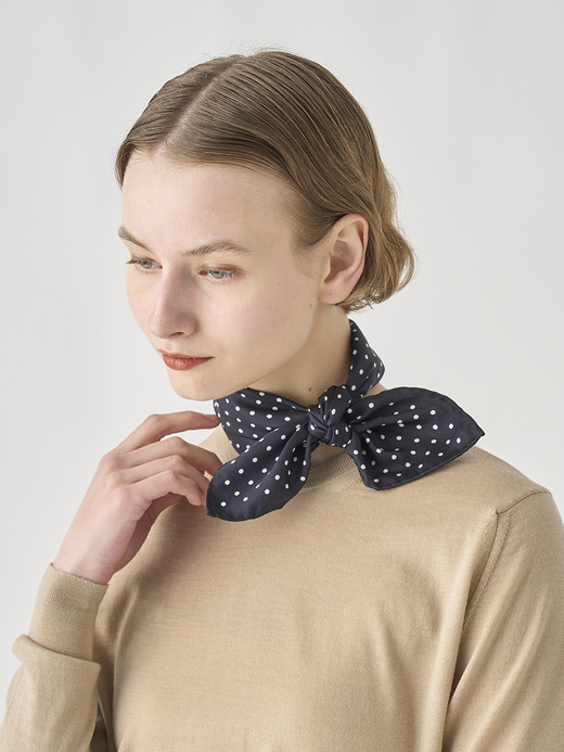Silk Dot Scarf | SMALL 詳細画像 NO1(L03530SF501_ネイビー) 3