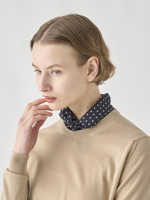 Silk Dot Scarf | SMALL 詳細画像 NO1(L03530SF501_ネイビー) 5