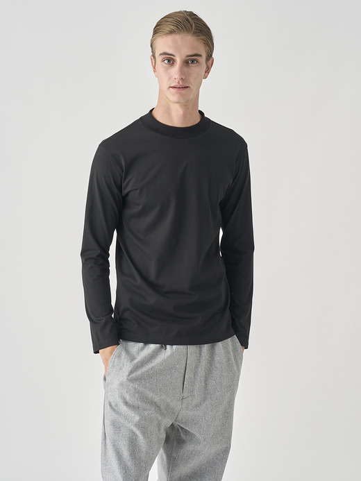 オリジナルコットン天竺長袖モックネックＴシャツ｜UTS921｜UNDERWEAR for MEN 詳細画像 NO3(L03580TS921_ブラック) 1