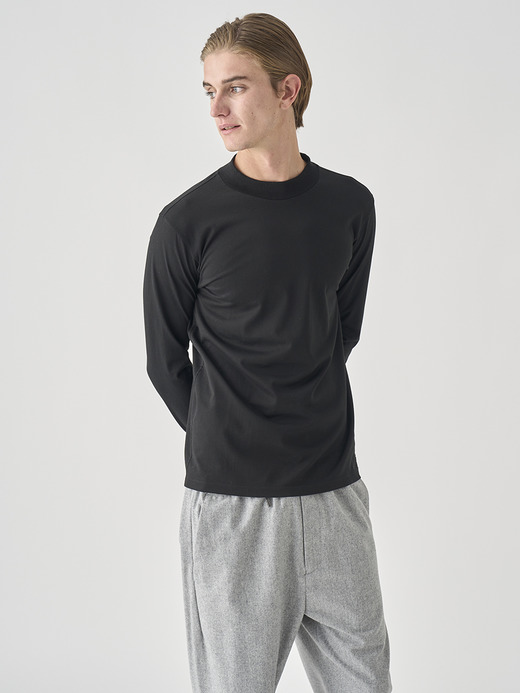 オリジナルコットン天竺長袖モックネックＴシャツ｜UTS921｜UNDERWEAR for MEN 詳細画像 NO3(L03580TS921_ブラック) 3