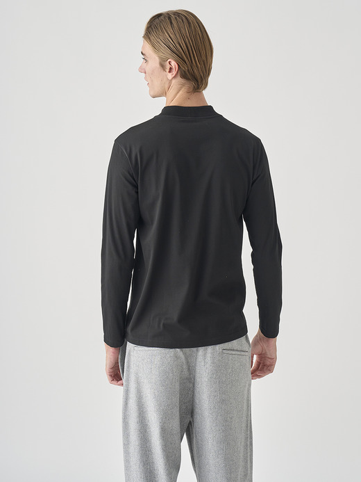 オリジナルコットン天竺長袖モックネックＴシャツ｜UTS921｜UNDERWEAR for MEN 詳細画像 NO3(L03580TS921_ブラック) 6