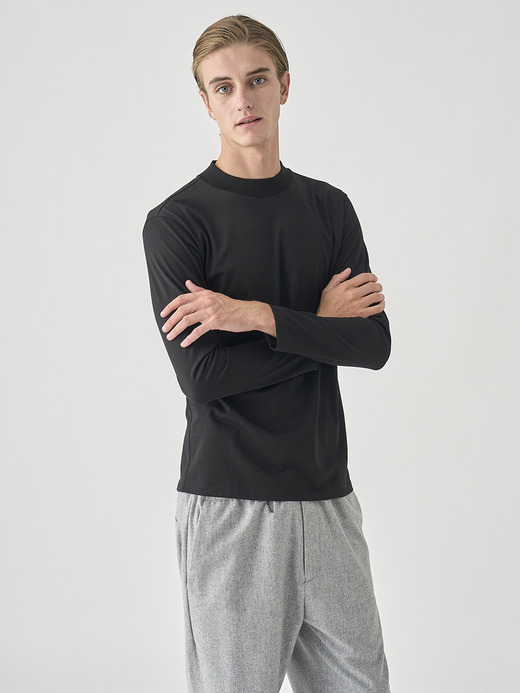 オリジナルコットン天竺長袖モックネックＴシャツ｜UTS921｜UNDERWEAR for MEN 詳細画像 NO3(L03580TS921_ブラック) 7