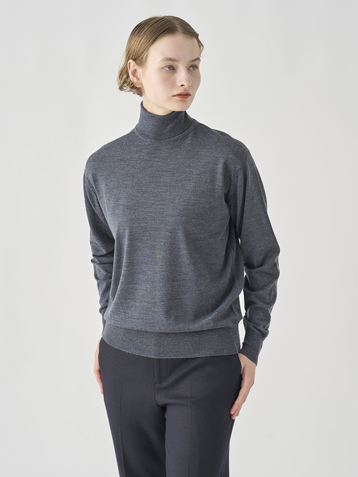 タートルネック長袖プルオーバー| LETTY | 30G COMMON FIT 詳細画像 CHARCOAL 7