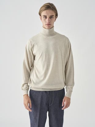 タートルネック長袖ニットプルオーバー | LEVINE | 30G MODERN FIT