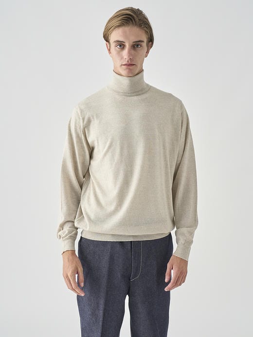 タートルネック長袖ニットプルオーバー | LEVINE | 30G MODERN FIT 詳細画像 GREY FLEECE 1