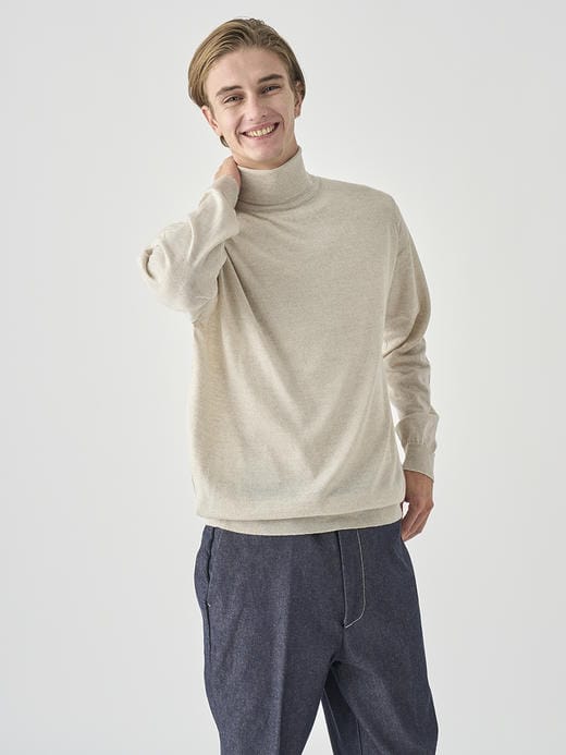 タートルネック長袖ニットプルオーバー | LEVINE | 30G MODERN FIT 詳細画像 GREY FLEECE 10
