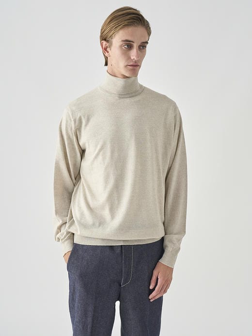 タートルネック長袖ニットプルオーバー | LEVINE | 30G MODERN FIT 詳細画像 GREY FLEECE 2