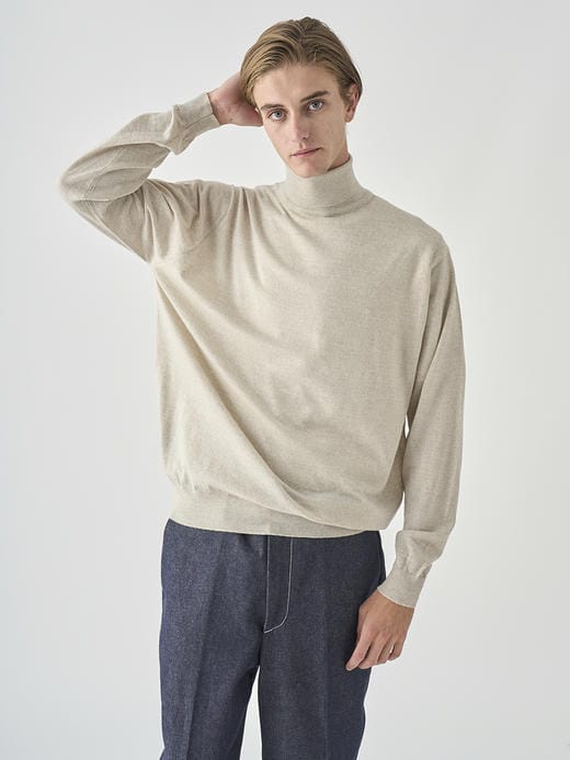 タートルネック長袖ニットプルオーバー | LEVINE | 30G MODERN FIT 詳細画像 GREY FLEECE 5