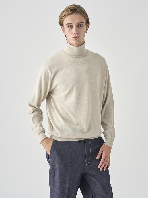 タートルネック長袖ニットプルオーバー | LEVINE | 30G MODERN FIT 詳細画像 GREY FLEECE 9