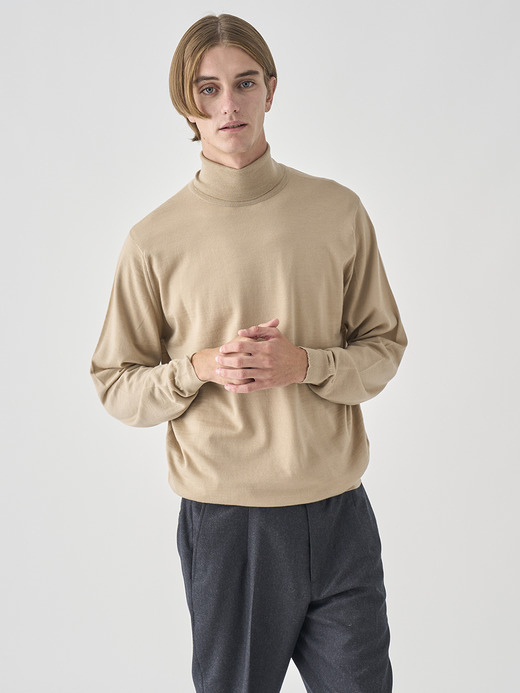 タートルネック長袖ニットプルオーバー | LEVINE | 30G MODERN FIT 詳細画像 KAFKA BEIGE 1