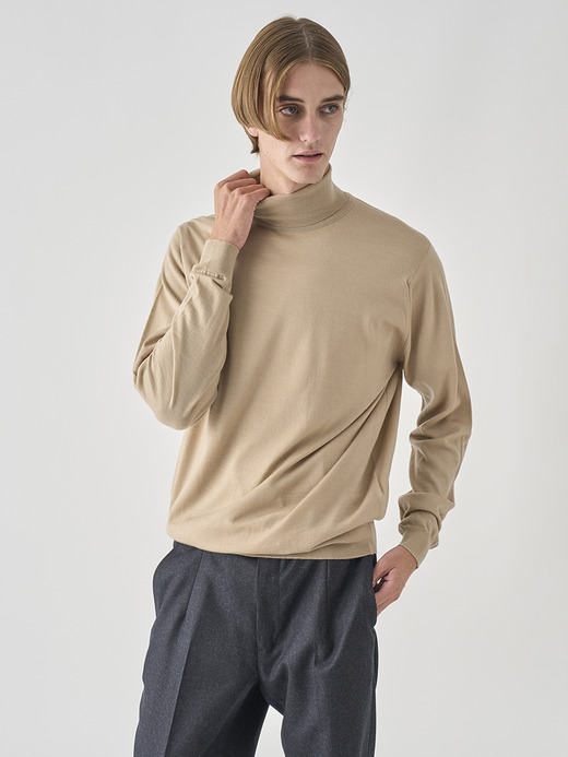 タートルネック長袖ニットプルオーバー | LEVINE | 30G MODERN FIT 詳細画像 KAFKA BEIGE 3