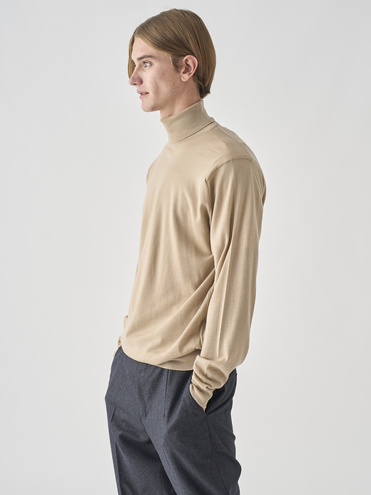 タートルネック長袖ニットプルオーバー | LEVINE | 30G MODERN FIT 詳細画像 KAFKA BEIGE 4