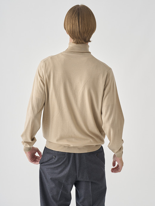 タートルネック長袖ニットプルオーバー | LEVINE | 30G MODERN FIT 詳細画像 KAFKA BEIGE 5