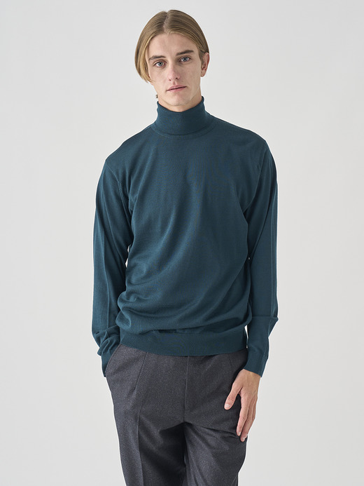 タートルネック長袖ニットプルオーバー | LEVINE | 30G MODERN FIT 詳細画像 RICHARDSON GREEN 1