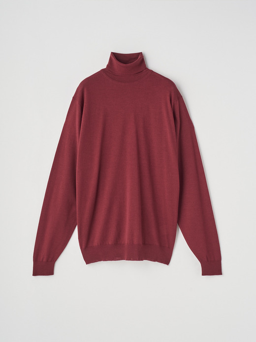 タートルネック長袖ニットプルオーバー | LEVINE | 30G MODERN FIT 詳細画像 WOOLF RED 1