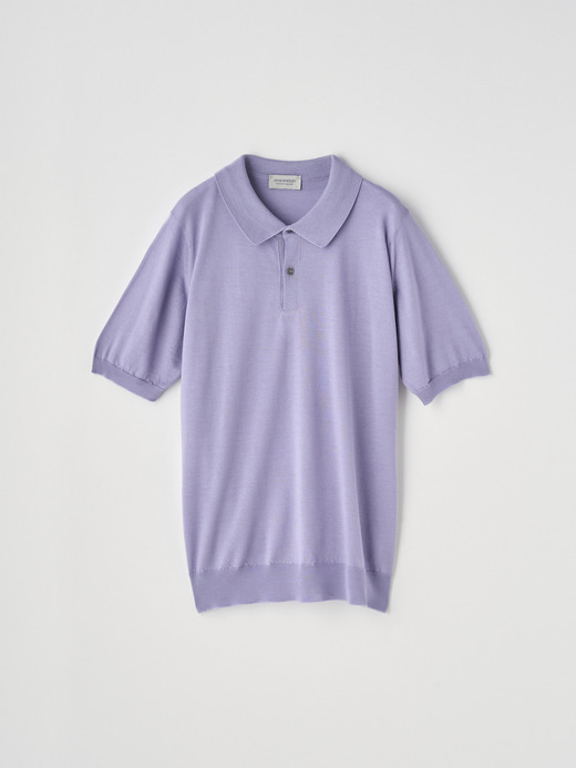 [Anglo Indian Gauze] 半袖ニットポロシャツ | LEYBURN | 30G EASY FIT 詳細画像 LILA 1
