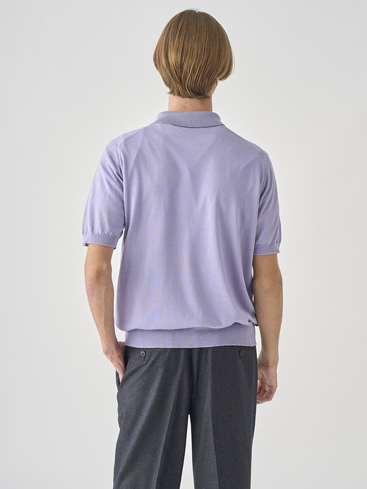 [Anglo Indian Gauze] 半袖ニットポロシャツ | LEYBURN | 30G EASY FIT 詳細画像 LILA 5